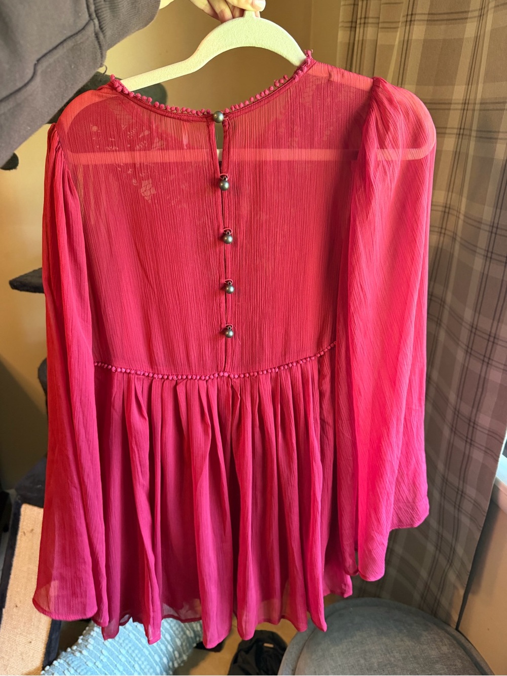 NWT Free People Sunshine of Love Mini Dress Berry Boho Lace, M - Picture 3 of 6